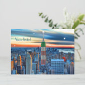 Empire State Building in Holiday Lights Uitgenodig Kaart (Staand voorkant)
