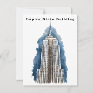 Empire State Building New York Aquarel Briefkaart