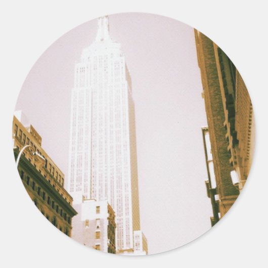 Empire State Building, New York City Ronde Sticker (Voorkant)
