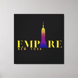 Empire State Building-New York-Levendig Goud Canvas Afdruk