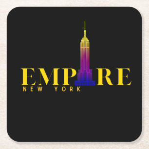 Empire State Building-New York-Levendig Goud Kartonnen Onderzetters