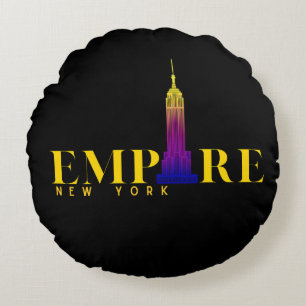 Empire State Building-New York-Levendig Goud Rond Kussen