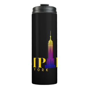 Empire State Building-New York-Levendig goud Thermosbeker