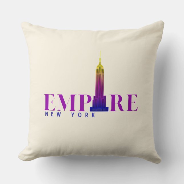 Empire State Building-New York-Levendig  Kussen (Voorkant)
