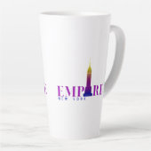 Empire State Building-New York-Levendig Paars- Latte Mok (Rechterhoek)