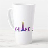 Empire State Building-New York-Levendig Paars- Latte Mok (Linkerhoek)