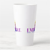 Empire State Building-New York-Levendig Paars- Latte Mok (Voorkant)
