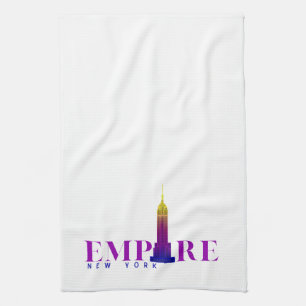 Empire State Building-New York-Levendig Paars Theedoek