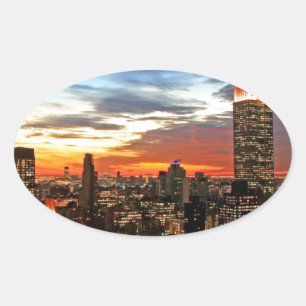 Empire State Building New York Ovale Sticker