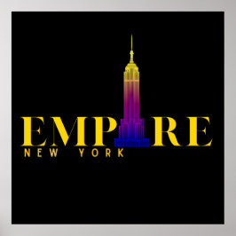 Empire State Building-New York-Vibrant Gold Poster