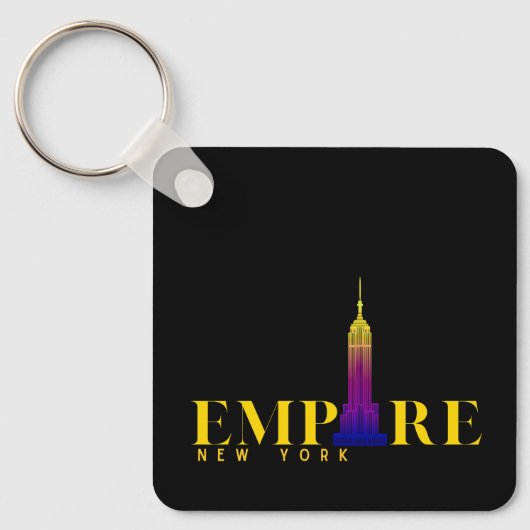 Empire State Building-New York-Vibrant Gold Sleutelhanger (Voorkant)