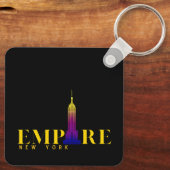 Empire State Building-New York-Vibrant Gold Sleutelhanger (Achterkant)