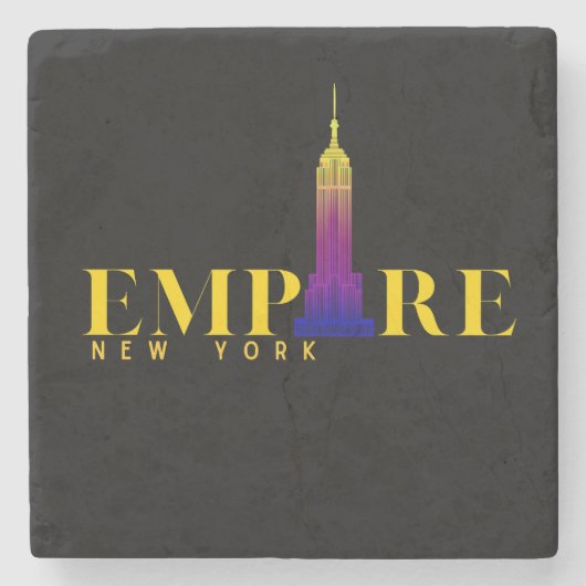 Empire State Building-New York-Vibrant Gold Stenen Onderzetter (Voorkant)