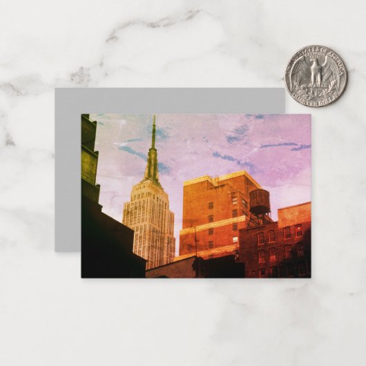 Empire State Building Notitiekaartje (Voorkant / Achterkant in situ)