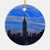 Empire State Building, NYC Skyline en Jet Trails Keramisch Ornament (Voorkant)