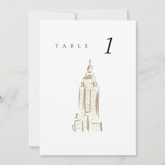 Empire State Building NYC Trouwtafel nummer (Voorkant)