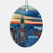 Empire State Building of Holiday Lights Keramisch Ornament (Rechts)