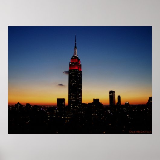 Empire State Building op Sunset Poster (Voorkant)