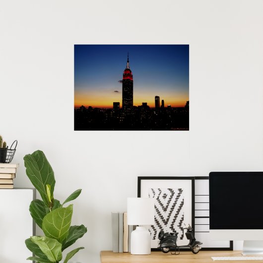 Empire State Building op Sunset Poster (Thuiskantoor)