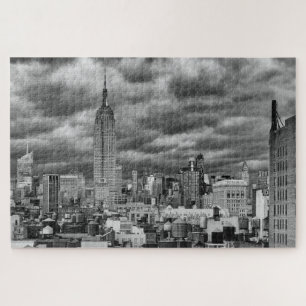 Empire State Building, Stormy NYC skyline, B&W Legpuzzel