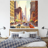 Empire State Building Straatscène in Manhattan Canvas Afdruk (Insitu (Slaapkamer))