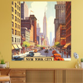 Empire State Building Straatscène in Manhattan Canvas Afdruk (Insitu (Woonkamer))