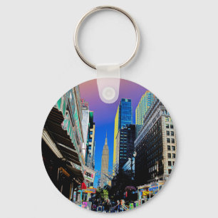 Empire State Building vanaf 42nd St New York Poste Sleutelhanger