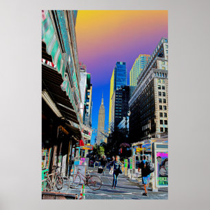 Empire State Building vanaf 42nd Street New York Poster