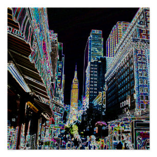 Empire State Building vanaf het 42e St. New York Perfect Poster