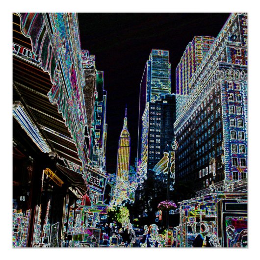 Empire State Building vanaf het 42e St. New York Perfect Poster (Voorkant)