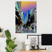 Empire State Building vanaf het 42e St. New York Poster (Thuiskantoor)