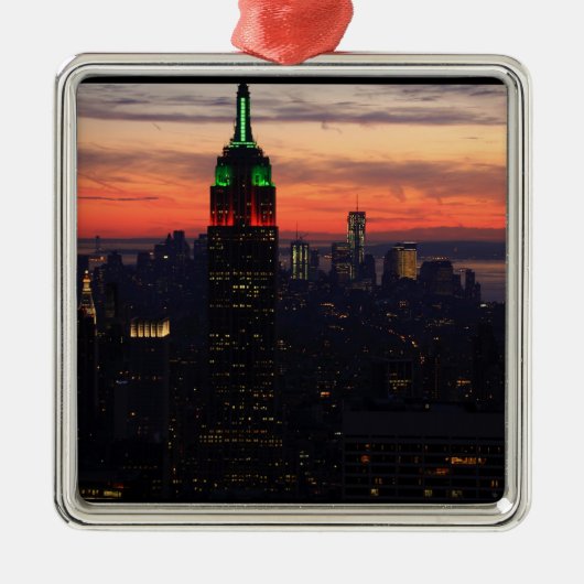 Empire State Building - Zonsondergang 01 van de Metalen Ornament (Voorkant)