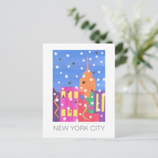 Empire State in Snow briefkaart (Staand voorkant)