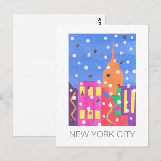 Empire State in Snow briefkaart (Voorkant / Achterkant)
