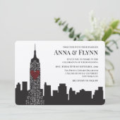 Empire State New York City Skyline Cityscape Party Kaart (Staand voorkant)