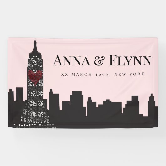 Empire State New York City Skyline Cityscape Party Spandoek (Horizontaal)