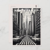 Empire State New York USA Reizen  Kunst Briefkaart (Voorkant / Achterkant)