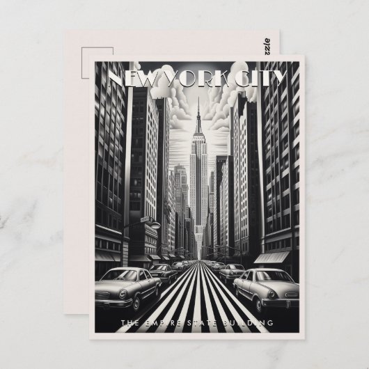 Empire State New York USA Reizen  Kunst Briefkaart (Voorkant / Achterkant)