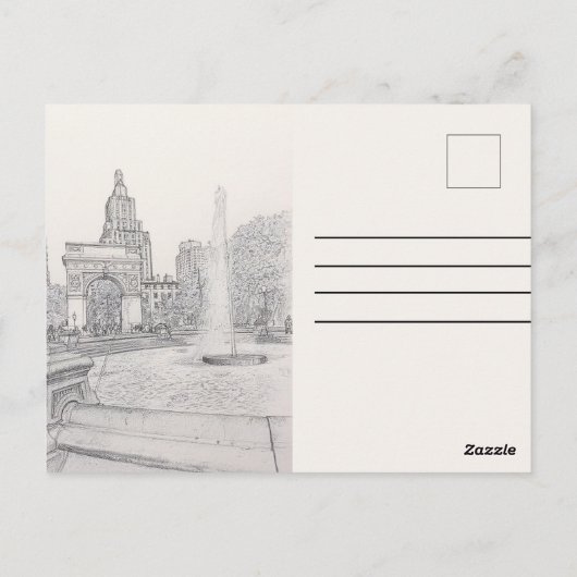 Empire State & Washington Square Postcard New York Briefkaart (Achterkant)