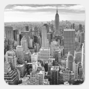 Empire States Building Black White New York Vierkante Sticker