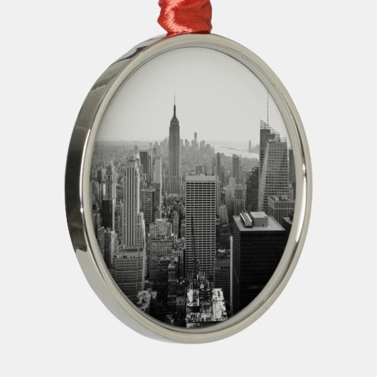 Empire States Building Manhattan Metalen Ornament (Rechts)