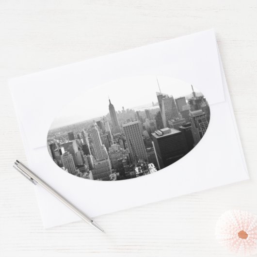 Empire States Building Manhattan Ovale Sticker (Envelop)
