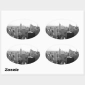 Empire States Building Manhattan Ovale Sticker (Vel)