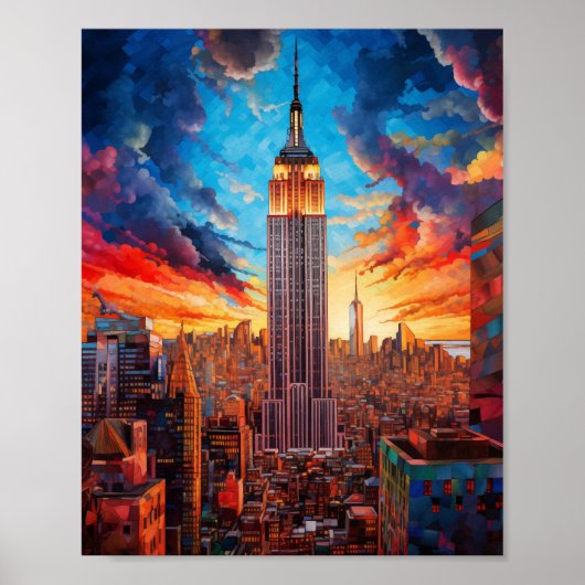 Empire States Building, New York, Verenigde Staten Poster (Voorkant)
