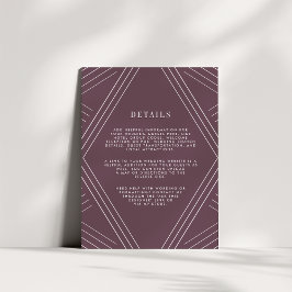Empire Wedding Guest Details Kaart | Eggplant