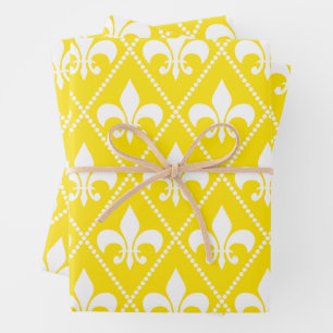 Empire Yellow Fleur de Lis Inpakpapier Vel