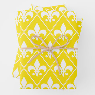 Empire Yellow Fleur de Lis Inpakpapier Vel