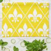 Empire Yellow Fleur de Lis met monogram initiaal Theedoek (Gevouwen)