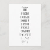 Empire - Zazzle Font Sampler Sheet Briefkaart (Voorkant)