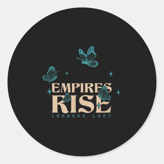 Empires Rise Legend Laatste Inspirerend Vlinder Q Ronde Sticker (Voorkant)